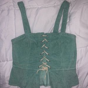 Vintage turquoise lace up bustier